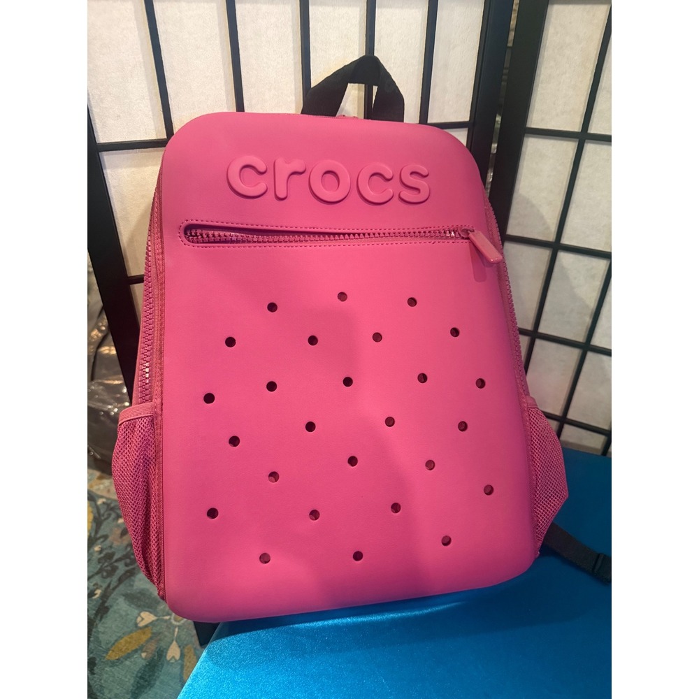 NWT Crocs Classic Backpack Pink Jibbitz Compatible Molded School Travel Bag